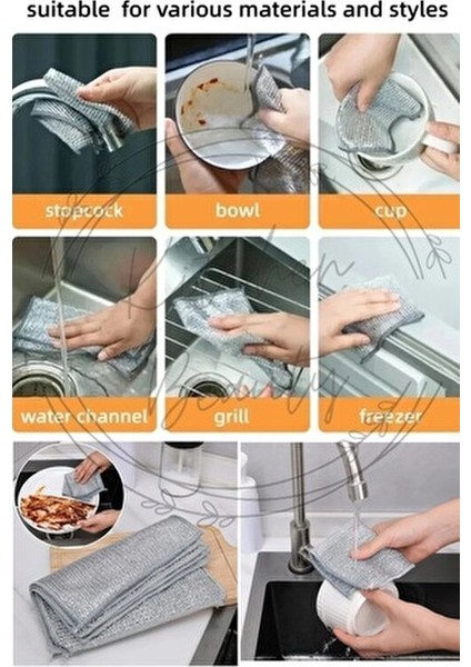10 Adet Çok Fonksiyonlu Çizilmez Tel Bulaşık Bezi Bulaşık Tel Ovalama Bezi Çelik Tel Bulaşık Havlusu modelleri