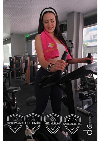Nakışlı Sporcu Havlusu Pamuklu, Anti Bakteriyel, Ter Emici Fitness Plates Boks Tenis Spor Havlusu