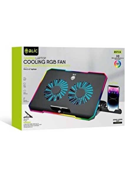 Çift Fanlı 9-17'' Uyumlu Rgb Gaming Laptop Soğutucu Cooling Pad Ayarlanabilir Notebook Altlığı