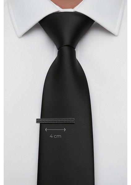 Slim Noktalı Siyah Kravat İğnesi fiyatları