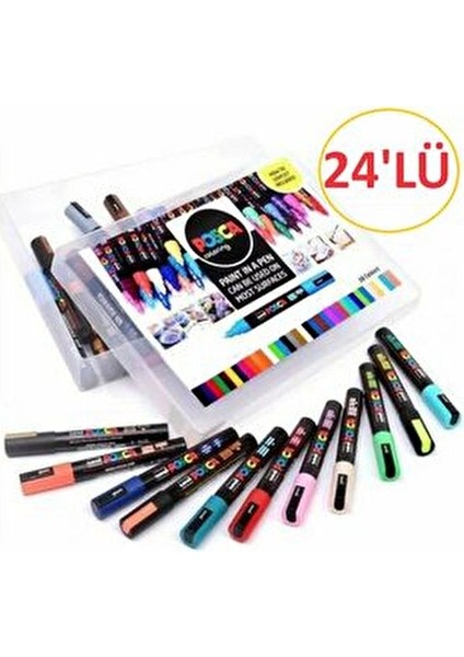 Posca 24'lü Set Marker Pc-1m (0.7mm) Poska PC1M Pc - 1m modelleri
