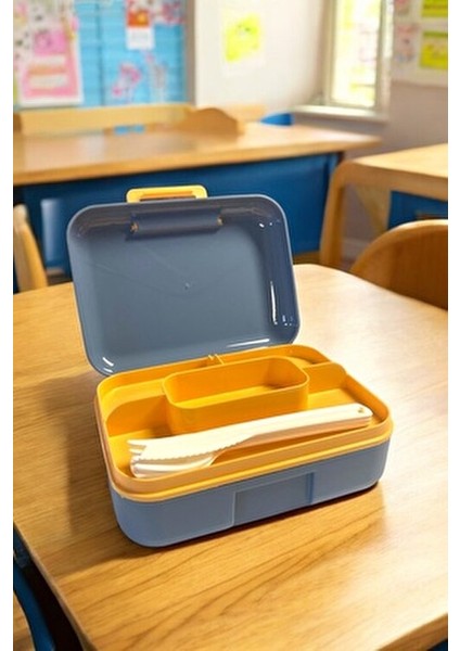 Beslenme Çantası, 5 Bölmeli, 2 Katlı, Kilit Kapaklı Yemek Saklama Kabı