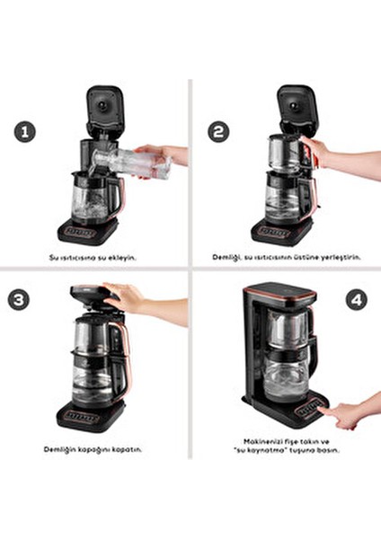 Yeni Seri Çaysever Robotea Pro Konuşan 4 In 1 Cam Çay Makinesi, Özel Tasarımlı - Aile Boyu Kapasite fırsatları