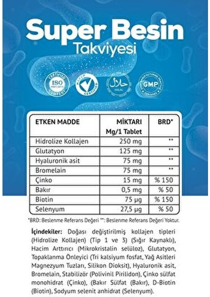 Glutatyon+Collagen 60 Tb. fiyatları