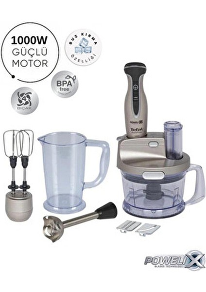 Powelix Pro Premium Turbolu Blender Seti 1000W Yüksek Güçlü Motor Performansı Hediyeli
