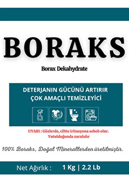 Boraks Toz Doğal Deterjan Katkısı 1 kg