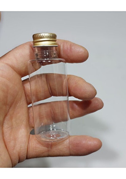 12 Adet Boş Şişe Tıpalı Gold Kapaklı Kolonya Şişesi Doldurulabilir Cep Plastik Parfüm Şişesi 50 ml