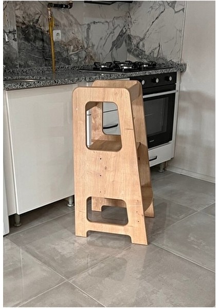 Öğrenme Kulesi Safir Meşe Ahşap Malzeme ile Ergonomik Tasarım Geniş Depolama Alanı indirimleri