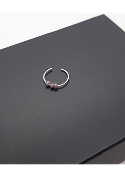 925 Ayar Gümüş Renkli Üç Toplu Sıkıştırmalı Halka Hızma