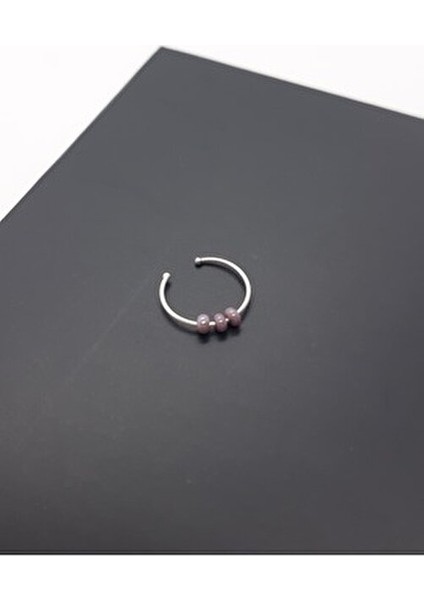 925 Ayar Gümüş Renkli Üç Toplu Sıkıştırmalı Halka Hızma fiyatları