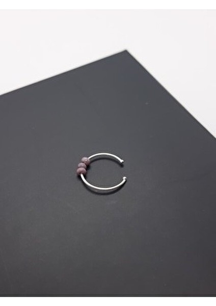 925 Ayar Gümüş Renkli Üç Toplu Sıkıştırmalı Halka Hızma