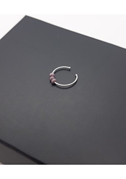 925 Ayar Gümüş Renkli Üç Toplu Sıkıştırmalı Halka Hızma