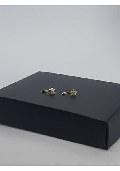 925 Ayar Gümüş (2 Adet) Altın Kaplama Zirkon Taşlı (Deliksiz) ''yıldız'' Hızma(En:4mm Boy 4mm) modelleri