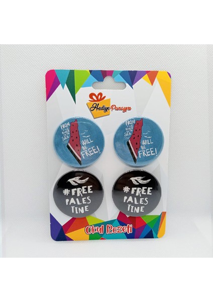 Filistin Rozetleri - Özgür Filistin Destek Rozetleri -Free Palestine - Model 3