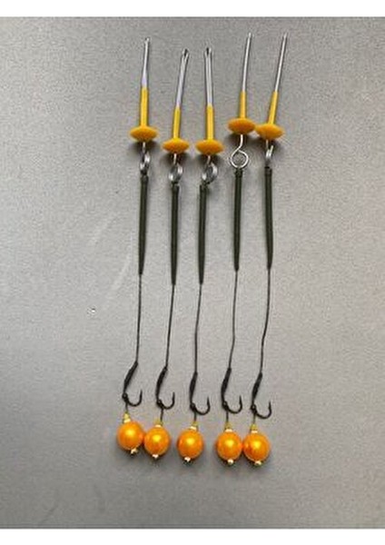 Efsane Turuncu BONCUK(16MM) Sazan Rig Takımı ( 5' Li Set) modelleri