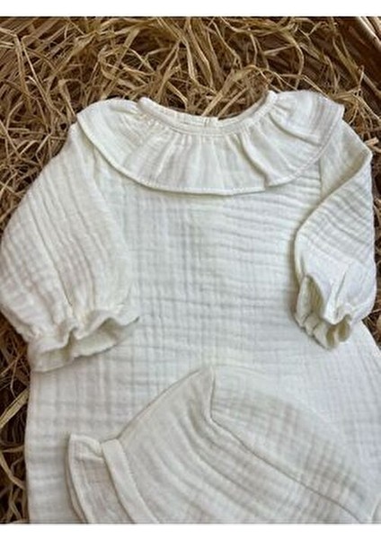 Fırfır Yakalı 2'li Hastane Çıkış Mevlüt Seti %100 Pamuk Organik fiyatları