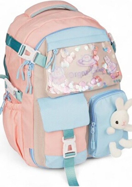 RLX-1461-1462 Kız Çocuk Ilk Okul Çantası Sırt Çantası Pembe