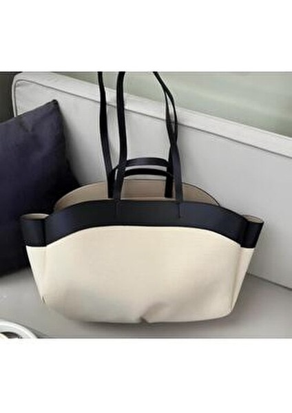 Kadın Kontrast Oversize Tote El ve Omuz Çanta modelleri