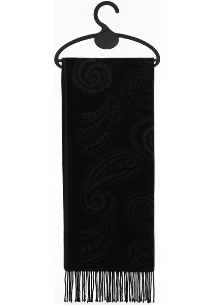 Unisex Floş Yün Desenli Şal Atkı (190 Cm)