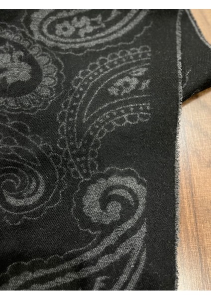 Unisex Floş Yün Desenli Şal Atkı (190 Cm) fırsatları