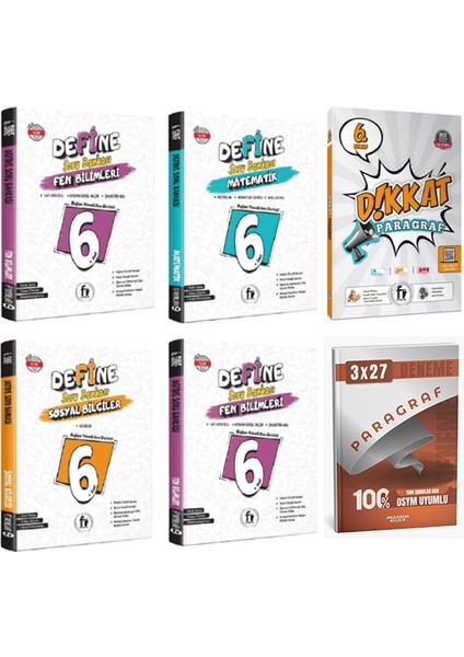 Anla Kaza + Fi 6. Sınıf Maarif Model Tüm Dersler Soru Bankası + Anla Kazan Paragraf 6 Lı Set