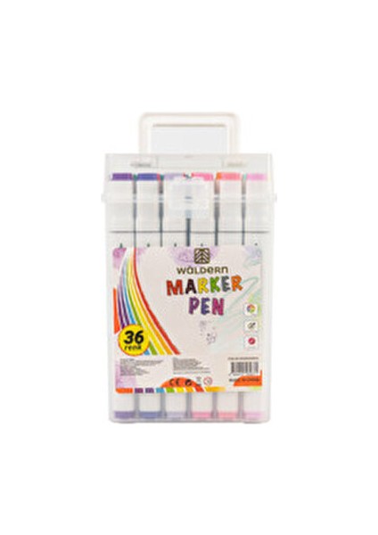 Premium 36'lı Çift Taraflı Kalem Seti Plastik Taşıma ve Koruma Çantalı