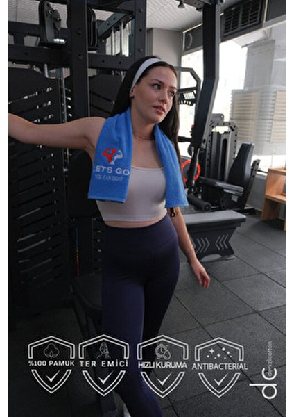 Nakışlı Sporcu Havlusu Pamuklu, Anti Bakteriyel, Ter Emici Fitness Plates Boks Tenis Spor Havlusu indirimleri