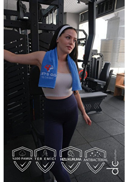 Nakışlı Sporcu Havlusu Pamuklu, Anti Bakteriyel, Ter Emici Fitness Plates Boks Tenis Spor Havlusu