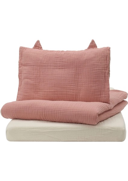 Guldvavare Bebek Nevresim Takımı Uçuk Pembe-Bej 60 x 120 cm