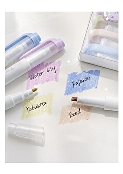 Twinkle Çift Uçlu Simli Fosforlu Kalem Seti 4'lü Paket modelleri