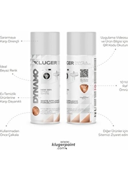 Dynamo Sprey Boya 501 Beyaz Eşya&porselen&emaye modelleri