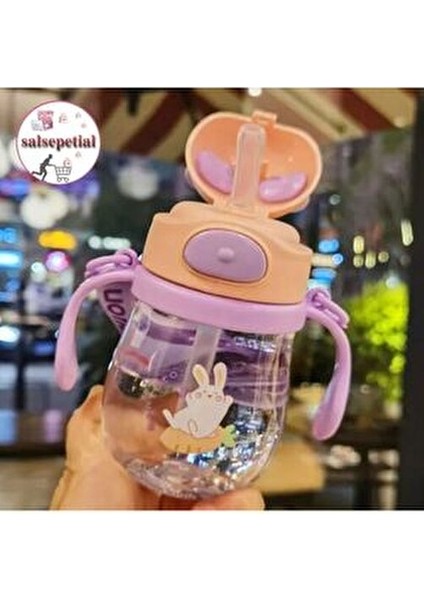 250ML Ayıcık Figürlü Pipeti Suluk Bebek Matara Askılı Sevimli Su Şişesi Bebek Pipetli Biberon Matara modelleri