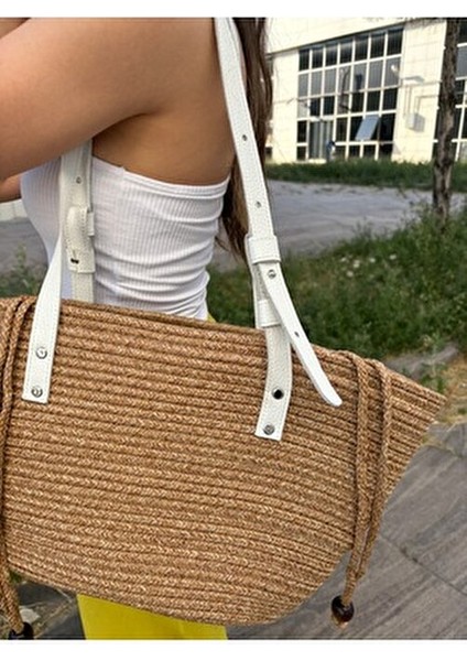 Aura Kadın Jüt Hasır Çanta Ergonomik Deri Saplarla Şık ve Fonksiyonel Tasarım modelleri