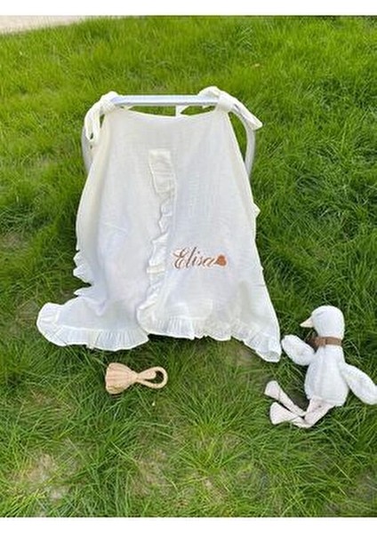 Isimli Nakışlı Isme Özel Müslin Puset Örtüsü