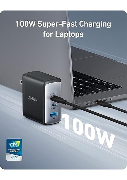 736 Gan Şarj Cihazı (Nano Ii 100W), 2 Usb-C & 1 Usb-A, Ces 2022 Ödülü Sahibi, Tüm Cihazlar Için Ultra Hızlı Şarj fiyatları