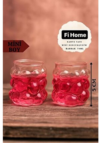 Kahve Yanı Üzüm 6'lı Bardak Mini Üzüm Bardak 75ML