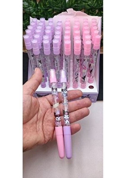 Sanrio Kawaii Kuromi Figürlü Tükenmez Kalem ve Parfüm Kolanya Şişesi Okul Öncesi Öğrenci Hediye 1ADT