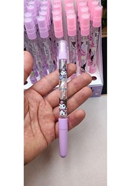 Sanrio Kawaii Kuromi Figürlü Tükenmez Kalem ve Parfüm Kolanya Şişesi Okul Öncesi Öğrenci Hediye 1ADT modelleri