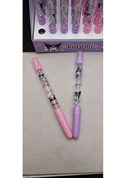 Sanrio Kawaii Kuromi Figürlü Tükenmez Kalem ve Parfüm Kolanya Şişesi Okul Öncesi Öğrenci Hediye 1ADT