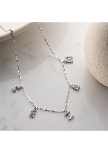 925 Ayar Gümüş Taşlı Harfli Isim Kolye fiyatları