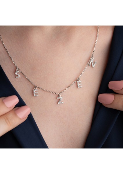 925 Ayar Gümüş Taşlı Harfli Isim Kolye fırsatları