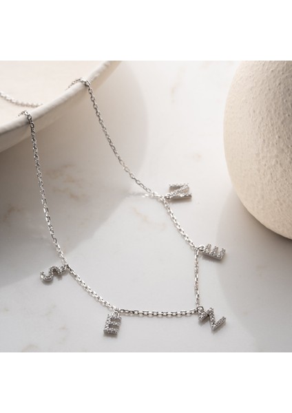 925 Ayar Gümüş Taşlı Harfli Isim Kolye indirimleri