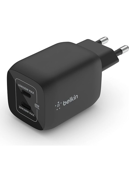 65W Dual USB Type C Duvar Şarj Cihazı, Gan Teknolojisi ile Hızlı Şarj Güç Dağıtımı 3.0, USB C Fişi ve Iphone 16, Ipad, Macbook, Galaxy, Pixel Vb. Için USB Şarj Cihazı