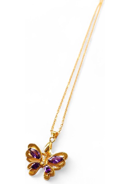 Zirkon Taşlı Altın Kelebek Kolye fiyatları