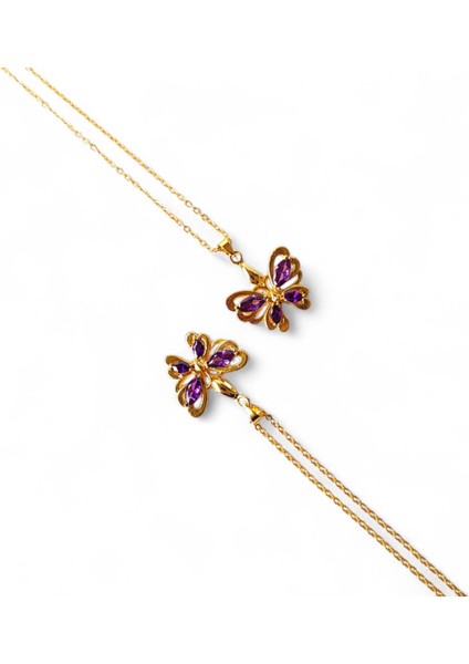 Zirkon Taşlı Altın Kelebek Kolye fırsatları