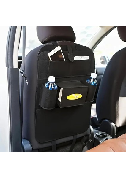 Araç Koltuk Arkası Eşya Düzenleyici Organizer – Siyah,gri Oto Çanta Organizer – Pratik Araba Içi Depolama Çözümü (2 Adet) (Siyah)