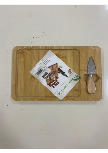 Bambu Peynir Kesme Tahtası Kesme Bıçaklı Sunum