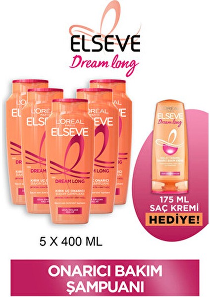 5'li 400ML Dream Long Onarıcı Bakım Şampuan + 175ML Saç Kremi Seti