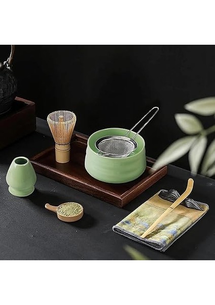 7 Adet Matcha Çırpma Teli Seti, Matcha Latte Kahve Çay Yapımı Için Seramik Kase, Bambu Çırpma Teli ve Tutucu, Paslanmaz Elek, Kepçe ve Çay Bezi ile Matcha Kiti indirimleri