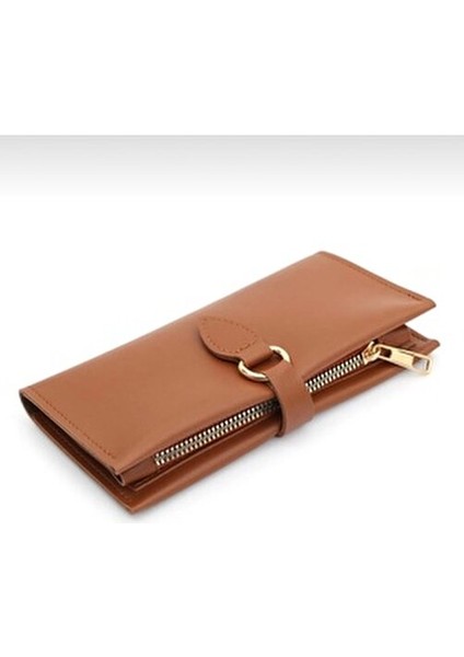 Yumuşak Suni Deri Yatay Kadın Cüzdan Şık Tasarım ve Fermuarlı Bölme modelleri